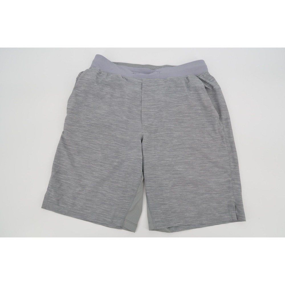 Lululemon Shorts Mens Small Gray T.H.E.‎ Linerless 9" Running Logo Gym Stretch
